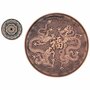 Metal incense holder with dragons, copper, 10cm