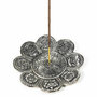 Incense Burner with Abundance Symbols, Silver Coloured