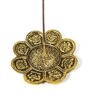 Incense Burner with Abundance Symbols, Gold Coloured