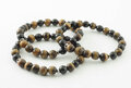 Tiger's Eye and Black Tourmaline Bracelet, 7-8 mm Facetted Beads