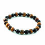 Tiger's Eye and Black Tourmaline Bracelet, 7-8 mm Facetted Beads