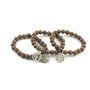 Wengehout armband met bloem des levens hangertje
